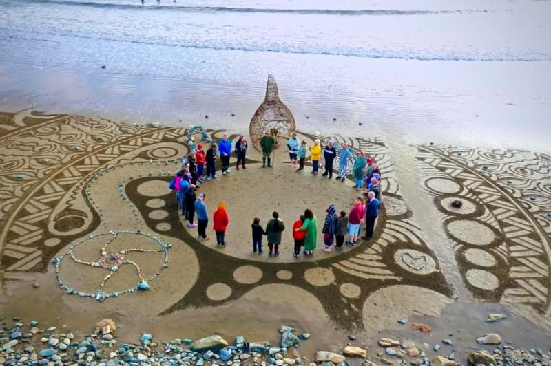 Community sand drawing workshop