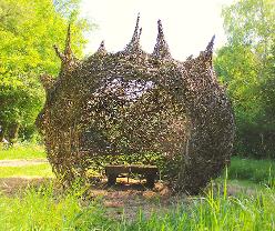 Tyland Barn Kent Wildlife trust.,Mark Antony Haden Ford, land art, sculpture, willow, environmental art, sculpture